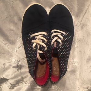 Toms blue with poly dots boots